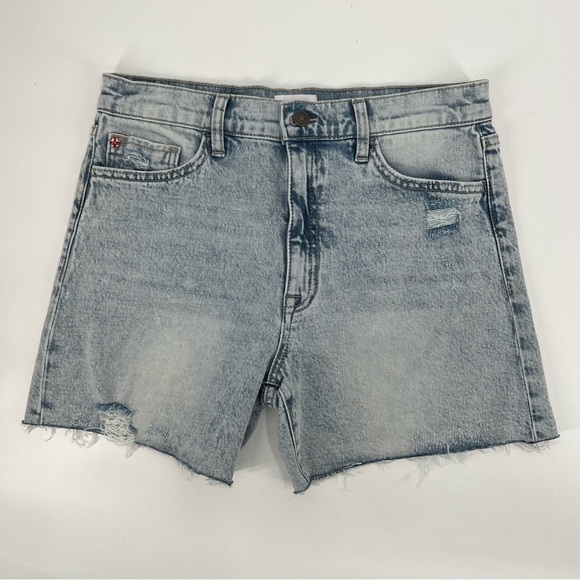 NWT Hudson Kass High Rise Biker Cut Off Distressed Jean Shorts Size 27 Women’s - Picture 1 of 8
